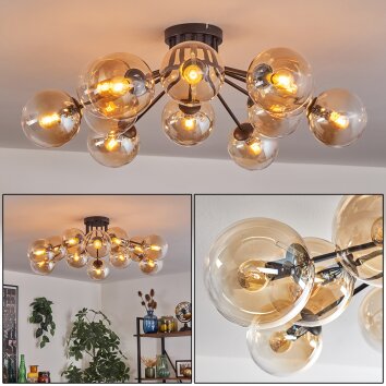 Gastor Plafonnier Ambre, Clair, 12 lumières