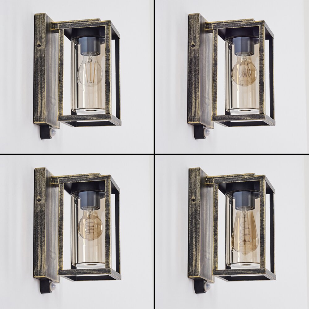 Portalis Lampe murale d´extérieur Or, Noir, 1 lumière, Détecteur de mouvement