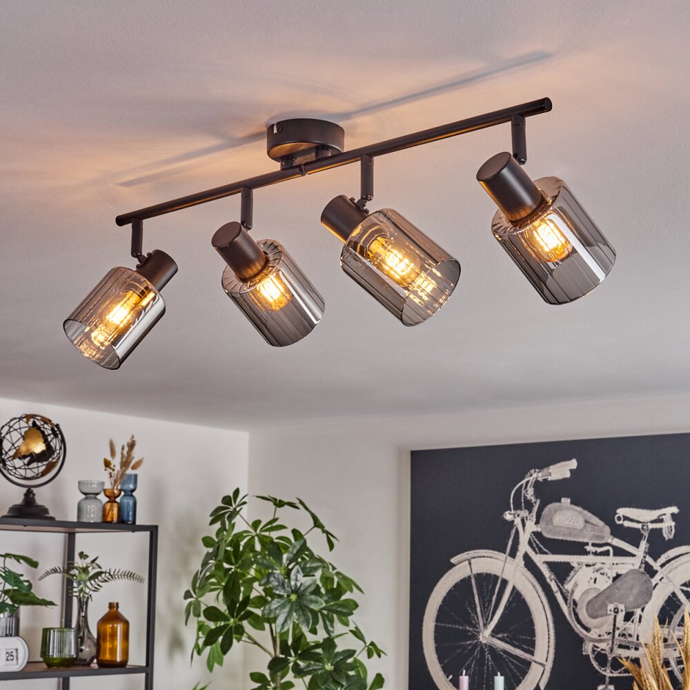 Aggebo Plafonnier Noir, 4 lumières