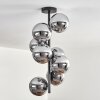 Gastor Plafonnier, Boule lumineuse Chrome, Fumé, 8 lumières