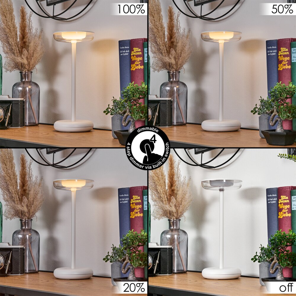Baigorrita Lampe de table d'extérieur, Lampe à poser LED Blanc, 1 lumière