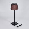 Longchamps Lampe de table d'extérieur, Lampe à poser LED Brun, Noir, 1 lumière