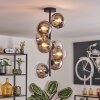 Gastor Plafonnier, Boule lumineuse 32 cm Chrome, Clair, Fumé, 8 lumières