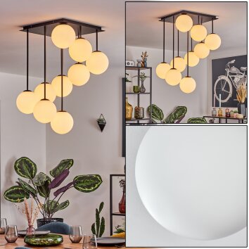 Gastor Plafonnier, Boule lumineuse Blanc, 9 lumières