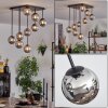 Chehalis Plafonnier, Boule lumineuse Chrome, Fumé, 9 lumières