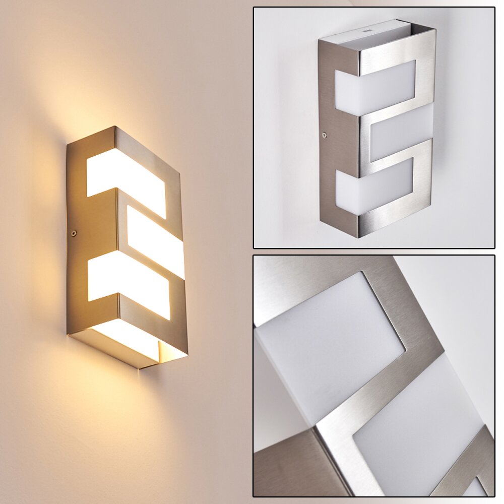 Applique murale d'extérieur Lannion LED Acier inoxydable, 3 lumières main product photo
