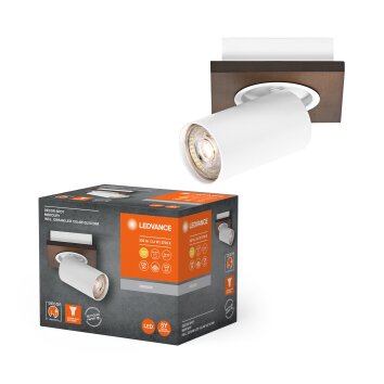 Spot Plafonnier Luminaires Ledvance LED Couleur bois, Blanc, 1 lumière