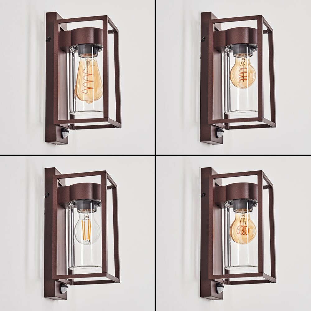 Boucinho Lampe murale d´extérieur Rouille, 1 lumière, Détecteur de mouvement