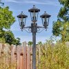 Loria Luminaire extérieur, Réverbère, Eclairage de chemin Noir, Argenté, 3 lumières