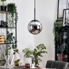 Gastor Suspension, Boule lumineuse 20 cm Chrome, Fumé, 1 lumière