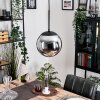 Gastor Suspension, Boule lumineuse 20 cm Chrome, Fumé, 1 lumière