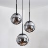 Gastor Suspension, Boule lumineuse 30 cm Chrome, Fumé, 3 lumières