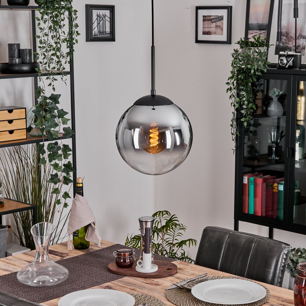 Gastor Suspension, Boule lumineuse 25 cm Chrome, Clair, Fumé, 1 lumière main product photo