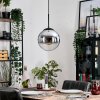 Gastor Suspension, Boule lumineuse 25 cm Chrome, Clair, Fumé, 1 lumière