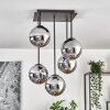 Gastor Plafonnier, Boule lumineuse Chrome, Fumé, 5 lumières