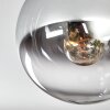 Gastor Plafonnier, Boule lumineuse Chrome, Clair, Fumé, 5 lumières