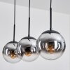 Gastor Suspension, Boule lumineuse Chrome, Clair, Fumé, 3 lumières