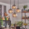 Koyoto Suspension, Boule lumineuse 35 cm Clair, Fumé, 4 lumières