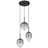 ATTILA Suspension Luminaires Globo Lighting Noir, 3 lumières