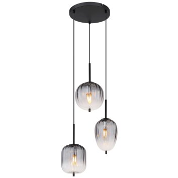 ATTILA Suspension Luminaires Globo Lighting Noir, 3 lumières