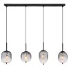 ATTILA Suspension Luminaires Globo Lighting Noir, 4 lumières