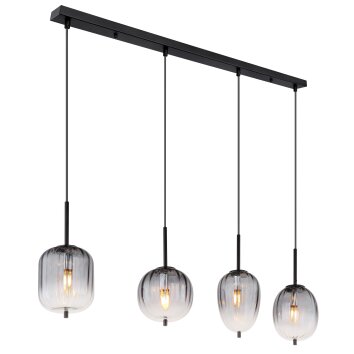 ATTILA Suspension Luminaires Globo Lighting Noir, 4 lumières