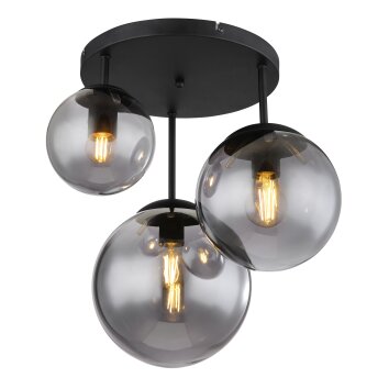 JOEL Plafonnier Luminaires Globo Lighting Noir, 3 lumières