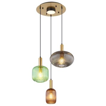 NORMY Suspension Luminaires Globo Lighting Laiton, 3 lumières