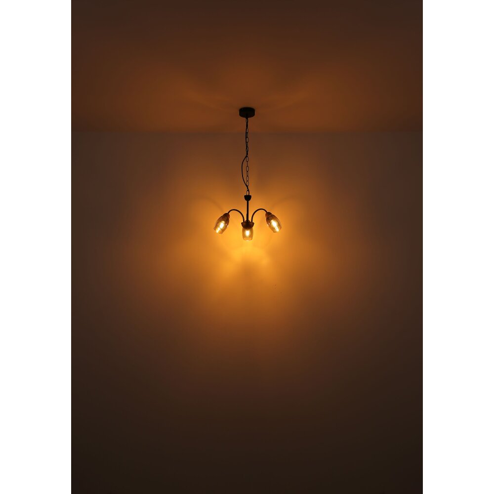GERLY Suspension Luminaires Globo Lighting Noir, 3 lumières