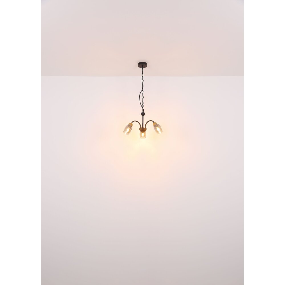 GERLY Suspension Luminaires Globo Lighting Noir, 3 lumières