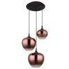 Maxy Suspension Luminaires Globo Lighting Chrome, Noir, 3 lumières