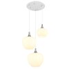 Maxy Suspension Luminaires Globo Lighting Chrome, Blanc, 3 lumières