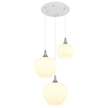 Maxy Suspension Luminaires Globo Lighting Chrome, Blanc, 3 lumières