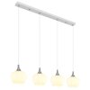 Maxy Suspension Luminaires Globo Lighting Chrome, Blanc, 4 lumières