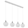 Maxy Suspension Luminaires Globo Lighting Chrome, Blanc, 4 lumières