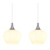 Maxy Suspension Luminaires Globo Lighting Chrome, Blanc, 4 lumières