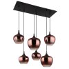 Maxy Suspension Luminaires Globo Lighting Chrome, Noir, 6 lumières