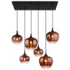 Maxy Suspension Luminaires Globo Lighting Chrome, Noir, 6 lumières