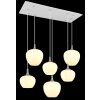 Maxy Suspension Luminaires Globo Lighting Chrome, Blanc, 6 lumières