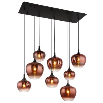 Maxy Suspension Luminaires Globo Lighting Chrome, Noir, 8 lumières