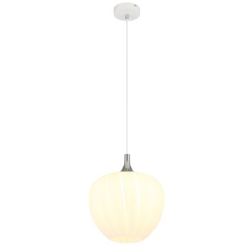 Maxy Suspension Luminaires Globo Lighting Chrome, Blanc, 1 lumière