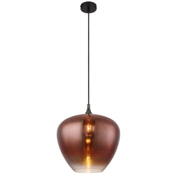 Maxy Suspension Luminaires Globo Lighting Chrome, Noir, 1 lumière