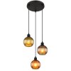 Zumba Suspension Luminaires Globo Lighting Noir, 3 lumières