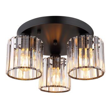 Jordana Plafonnier Luminaires Globo Lighting Noir, 3 lumières