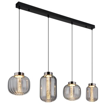 Fluoro Suspension Luminaires Globo Lighting LED Noir, 1 lumière