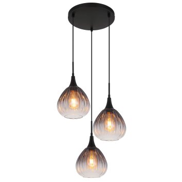 Olsen Suspension Luminaires Globo Lighting Noir, 3 lumières