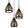 Hassan Suspension Luminaires Globo Lighting Noir, 3 lumières