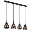 Hassan Suspension Luminaires Globo Lighting Noir, 4 lumières