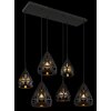 Hassan Suspension Luminaires Globo Lighting Noir, 6 lumières