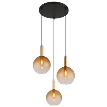 Marinella Suspension Luminaires Globo Lighting Noir, 3 lumières